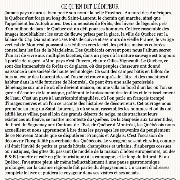 $6.99 shipping next hour🍁 NEW L'art de vivre au Québec - Picture 3 of 10